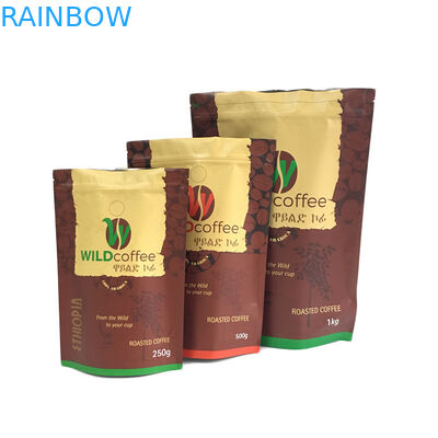 250g 500g 1kg Matte Finish Foil Lined Stand acima do saco de empacotamento do zíper para o empacotamento do café