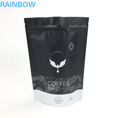 Sacos de café pretos de Matte Snack Plastic Pouches Packaging com a uma válvula da maneira