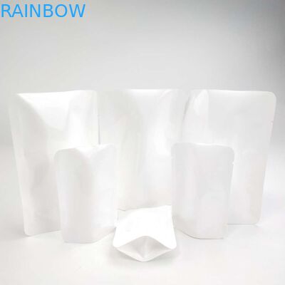 A soldadura térmica Resealable feita sob encomenda NENHUM zíper Doypack Reseal o suporte do malote acima do saco de empacotamento material branco do PE NY da semente de flor do malote