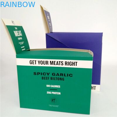 O chocolate impresso feito sob encomenda do bolo da caixa de papel da coleção da carne seca da carne corrugou caixas de exposição do cartão