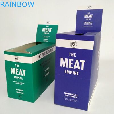 O chocolate impresso feito sob encomenda do bolo da caixa de papel da coleção da carne seca da carne corrugou caixas de exposição do cartão