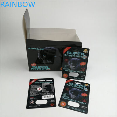 O cartão o mais novo da bolha do comprimido do sexo do rinoceronte do projeto 600k 700k que empacota para a cápsula masculina do realce