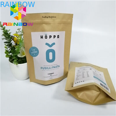 O empacotamento impresso do papel levanta-se sacos ziplock com o malote inferior para o alimento