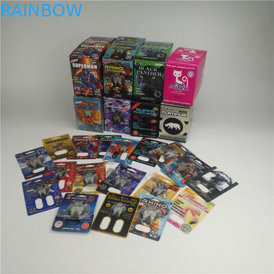 A bolha 3d da espessura do MOPP 350g carda o comprimido masculino do realce do rinoceronte