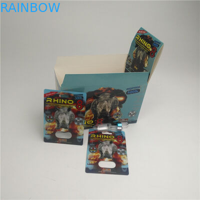 A bolha 3d da espessura do MOPP 350g carda o comprimido masculino do realce do rinoceronte