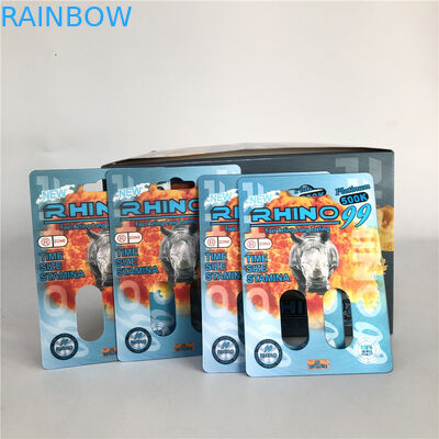 Rinoceronte 99 cartões do rinoceronte do furo 3D do dobro 500k para o comprimido masculino do realce