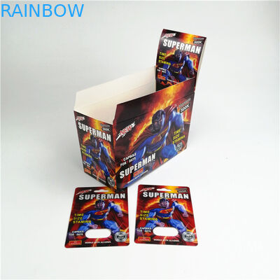 Cartão de empacotamento imprimindo de seda 9x12cm do comprimido do sexo de CMYK