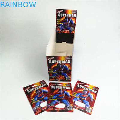 Cartão de empacotamento imprimindo de seda 9x12cm do comprimido do sexo de CMYK