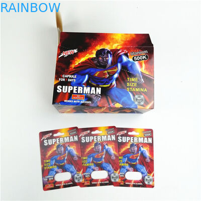 Cartão de empacotamento imprimindo de seda 9x12cm do comprimido do sexo de CMYK