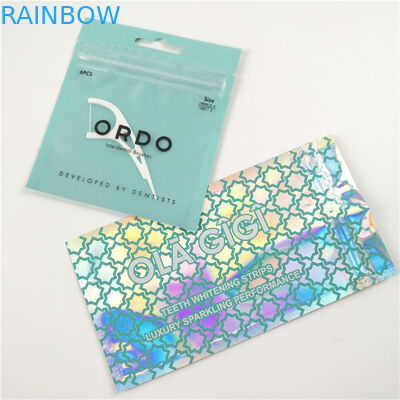 Empacotamento digital personalizado dianteiro claro lustroso do saco do fechamento do fecho de correr da cópia da folha de alumínio dos sacos de plástico de fio dental