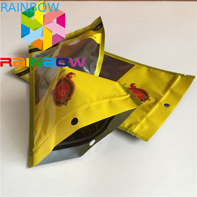 Os três sacos lisos Resealable de Mylar do selo lateral veem com do empacotamento plástico dos malotes do alimento da erva daninha dos malotes da umidade do charuto