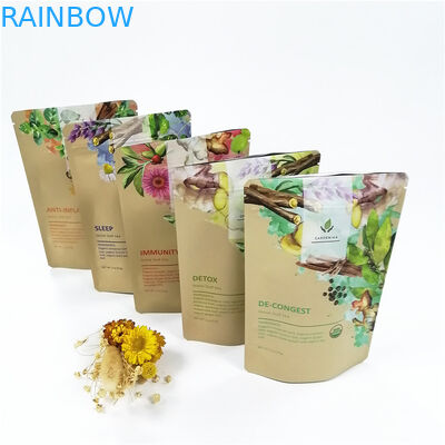 Baixo Moq CMYK VMPET biodegradável levanta-se o malote 100micron