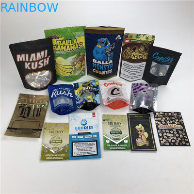 O cheiro do saco da cookie do toque macio de CBD 3.5g impermeabiliza o empacotamento sem perigo para as crianças do malote da folha de Mylar