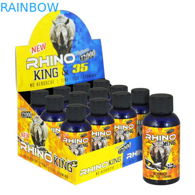 Caixa de papel masculina da garrafa do rinoceronte da cápsula CMYK do realce com suporte