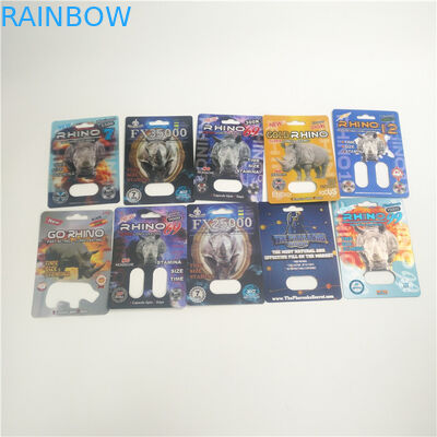 Cartão super da bolha do rinoceronte do comprimido 3D do sexo de FDA da pantera para cápsulas