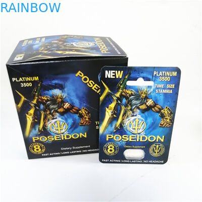 Os comprimidos da cápsula do rinoceronte do pacote do gatinho empolam a impressão UV do cartão