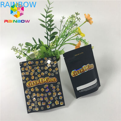 Suporte Ziplock plástico do costume de Mylar acima do resíduo metálico do preto dos malotes 150mg