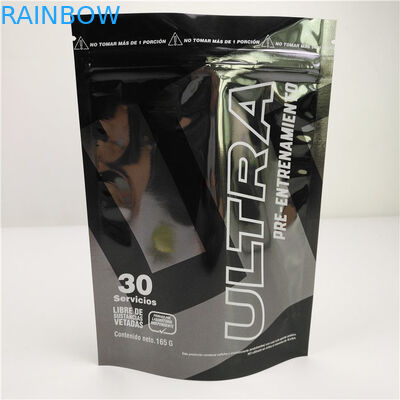 Logotipo personalizado malote estando plástico preto lustroso de Mylar da folha de alumínio