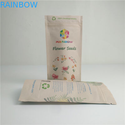 A soldadura térmica Compostable de Kraft do alimento ensaca Eco Digital amigável que imprime Logo Packaging feito sob encomenda