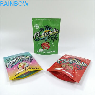 criança Resealable plástica Ziplock dos malotes de 1g 3.5g 7g Gummies Mylar resistente