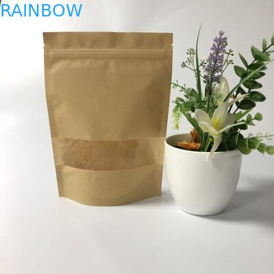 O Ziplock de Kraft da selagem do armazenamento do alimento levanta-se o logotipo feito sob encomenda do malote