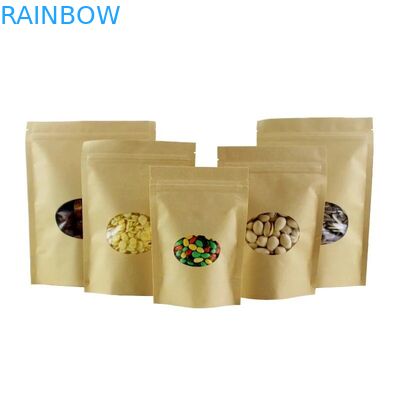 O Ziplock de Kraft da selagem do armazenamento do alimento levanta-se o logotipo feito sob encomenda do malote