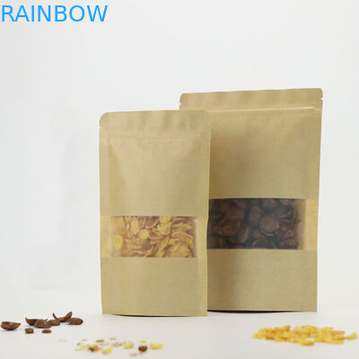 O Ziplock de Kraft da selagem do armazenamento do alimento levanta-se o logotipo feito sob encomenda do malote