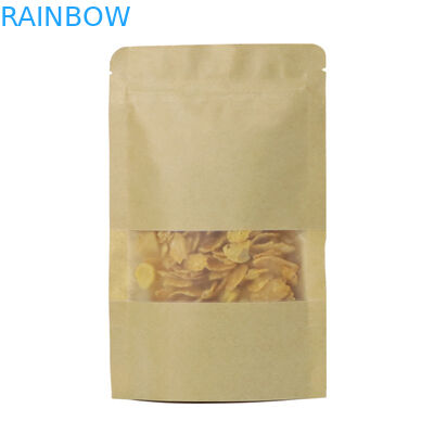 O Ziplock de Kraft da selagem do armazenamento do alimento levanta-se o logotipo feito sob encomenda do malote