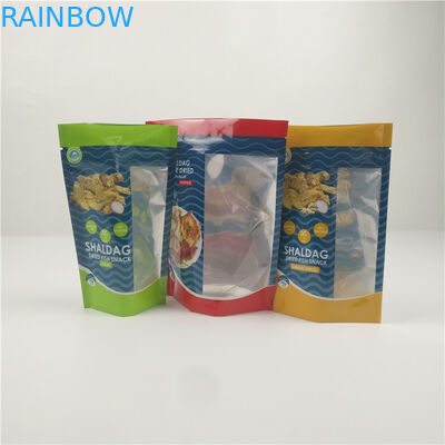 Folha de alumínio secada lustrosa do zíper plástico dos peixes que empacota com janela clara