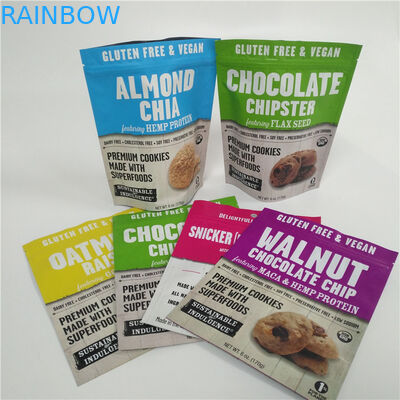 Os doces Digitas plásticas feitas sob encomenda dos doces impressas estão acima dos malotes com parte superior do zíper