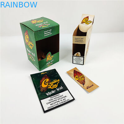 Caixa de papel impressa feita sob encomenda de Logo Folding Cigar Wrap Kraft para o empacotamento da folha