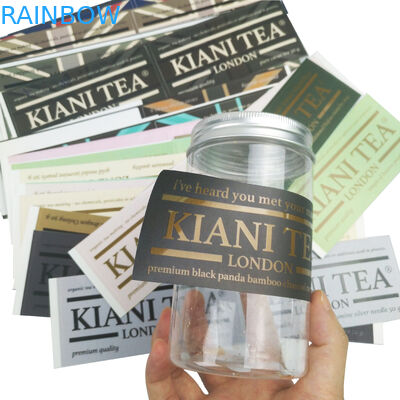 Garrafa de água impermeável adesiva personalizada original Logo Printed Labels Sticker feito sob encomenda dos produtos alimentares da etiqueta