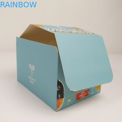 A caixa de dobramento feita sob encomenda do cartão rasga afastado a caixa de exposição, contador que do cartão ondulado PDQ os petiscos varejos forram a caixa de empacotamento