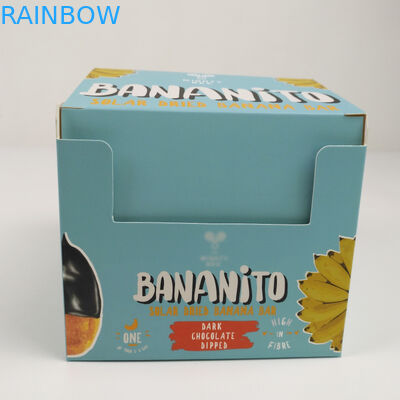 A caixa de dobramento feita sob encomenda do cartão rasga afastado a caixa de exposição, contador que do cartão ondulado PDQ os petiscos varejos forram a caixa de empacotamento