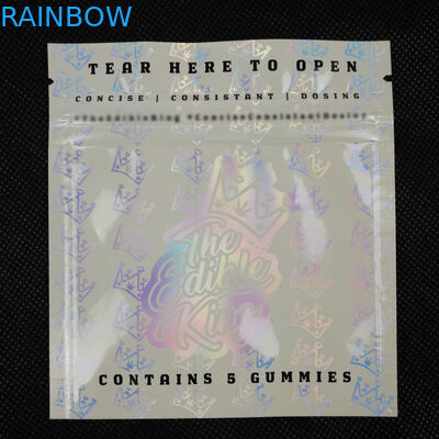 O lado feito sob encomenda do plástico três de Mylar da folha de alumínio da prova do cheiro de Logo Design Zip Lock Resealable selou o saco de empacotamento do holograma