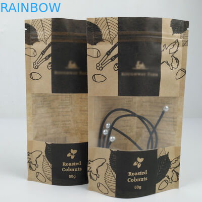 Com suporte de alta qualidade do produto comestível da parte superior clara de Mylar do entalhe do rasgo do fechamento de Front Bags With Zip da janela acima do saco dos malotes do papel de embalagem