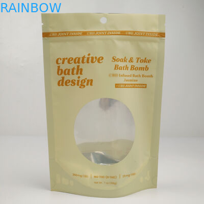 Os sacos com folha Resealable de alumínio dos sacos de Mylar do armazenamento por atacado claro do alimento da prova do cheiro levantam-se o malote com janela clara