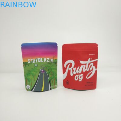 As cookies da amostra grátis 3.5g 7g 14g 28g 1pound levantam-se sacos para cannabis Runtz Kush Haze do cânhamo CBD