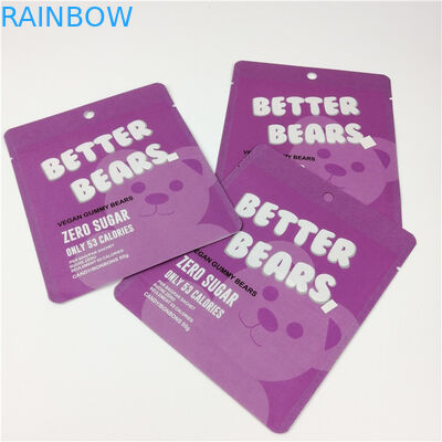 Malote gomoso MOPP da folha do zíper do urso das cookies CBD Edibles 200 mícrons