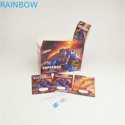 Carimbo quente dos cartões de papel da bolha da platina do rinoceronte 10k para a cápsula masculina do realce