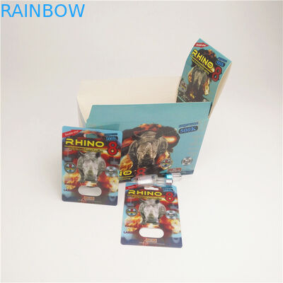 os comprimidos 90mic sexuais empolam os cartões de papel para o magnum do rinoceronte