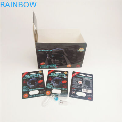 os comprimidos 90mic sexuais empolam os cartões de papel para o magnum do rinoceronte