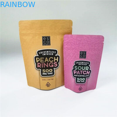 O malote Cbd Thc da prova do cheiro do MOPP CMYK Mylar levanta-se o malote do zíper