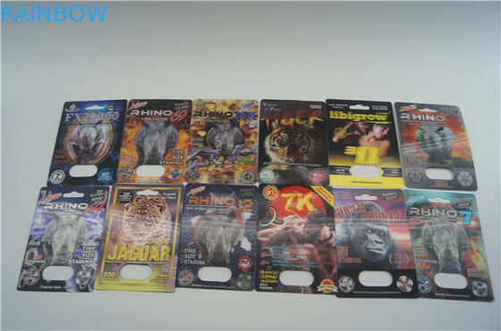 Cartões 3D plásticos do furo 89X127mm do dobro de FDA para o rinoceronte 7