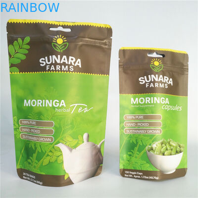 Sacos Resealable laminados 110mic do empacotamento de alimento do GV do filme VMPET para o chá/porcas