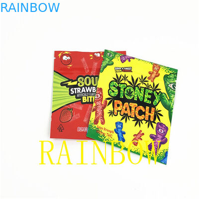 doces do malote da folha de Mylar da soldadura térmica de 100mic Edibles CMYK 80x100mm VMPET