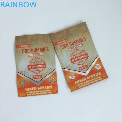 Imprimindo a flor Ziplock CBD plástico do cannabis infundiu sacos de empacotamento de Mylar do Ziplock de 50mg 100mg Gummies