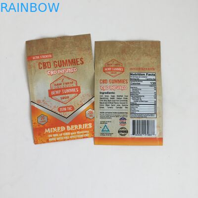 Imprimindo a flor Ziplock CBD plástico do cannabis infundiu sacos de empacotamento de Mylar do Ziplock de 50mg 100mg Gummies