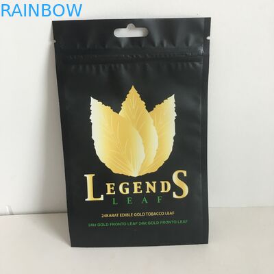 O produto comestível plástico Ziplock que imprime o empacotamento de Mylar ensaca malotes da folha do cigarro com furo do gancho