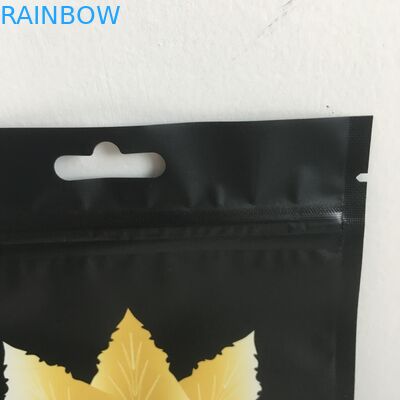 O produto comestível plástico Ziplock que imprime o empacotamento de Mylar ensaca malotes da folha do cigarro com furo do gancho